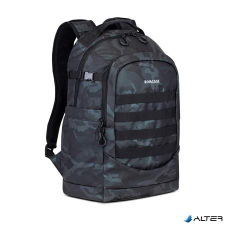 Notebook hátizsák, 15,6", 28L, RIVACASE "7631 Sherwood Navy Camo", fekete-terepminta