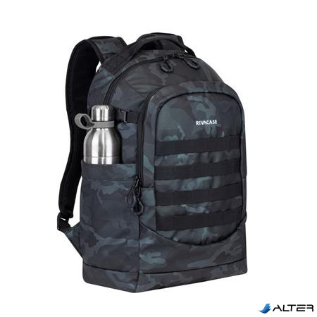 Notebook hátizsák, 15,6", 28L, RIVACASE "7631 Sherwood Navy Camo", fekete-terepminta