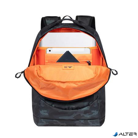 Notebook hátizsák, 15,6", 28L, RIVACASE "7631 Sherwood Navy Camo", fekete-terepminta