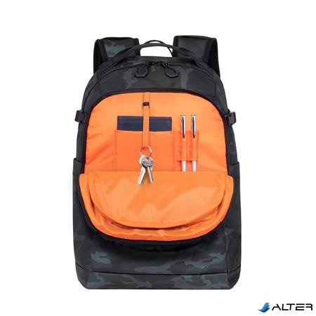 Notebook hátizsák, 15,6", 28L, RIVACASE "7631 Sherwood Navy Camo", fekete-terepminta