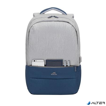 Notebook hátizsák, 17,3", RIVACASE "Prater 7567", szürke-kék