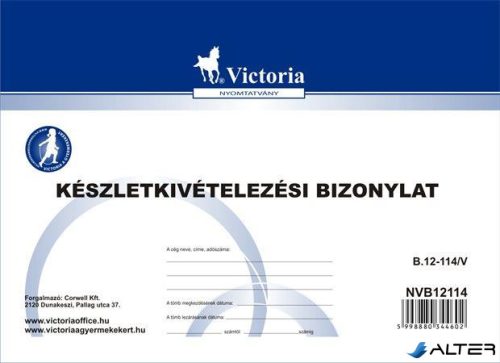 Nyomtatvány, készletkivételezési bizonylat, 25x4, A5, VICTORIA PAPER "B.12-114", 10 tömb/csomag