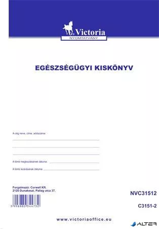 Nyomtatvány, egészségügyi kiskönyv, A6, VICTORIA PAPER "C.3151-2"