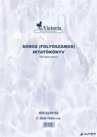 Nyomtatvány, iktatókönyv, 100 lap, A4, VICTORIA PAPER "C.5230-152"