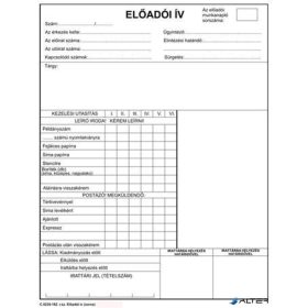   Nyomtatvány, előadói ív, szabadlap, A4, négyoldalas, "C.5230-182"