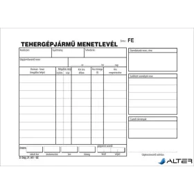   Nyomtatvány, menetlevél, tehergépjármű, 100 lap, A5, fekvő, VICTORIA PAPER, "D.GÉPJ.21.", 10 tömb/csomag