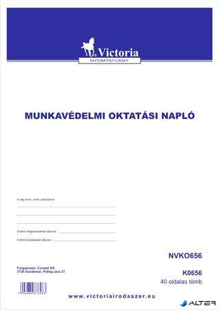Nyomtatvány, munkavédelmi oktatási napló, 40 oldal, A4, VICTORIA PAPER, 10 tömb/csomag