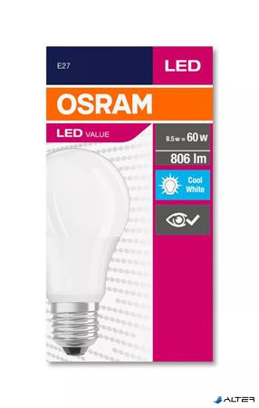 LED izzó, E27, gömb, A60, 8,5W, 806lm, 4000K (HF), OSRAM "Value"