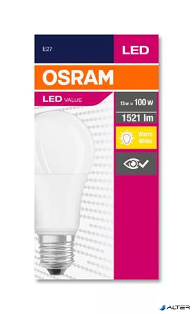 LED izzó, E27, gömb, A60, 13W, 1521lm, 2700K (MF), OSRAM "Value"