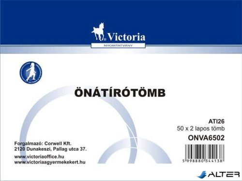 Önátírótömb, A6, 50x2 lap, VICTORIA PAPER