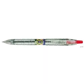   Golyóstoll, 0,27 mm, nyomógombos, PILOT "B2P EcoBall", piros