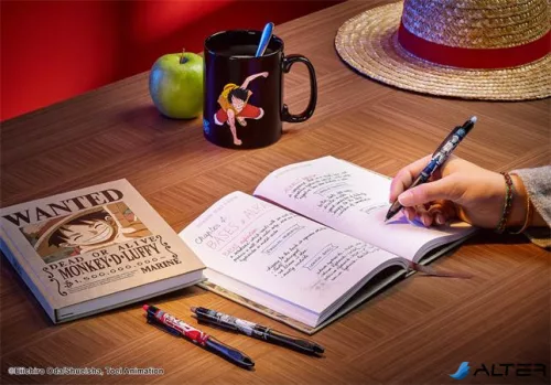 Rollertoll készlet, 0,35 mm, nyomógombos, PILOT "Frixion Ball"/"Frixion Ball Plus", 3különböző szín+One Piece matrica