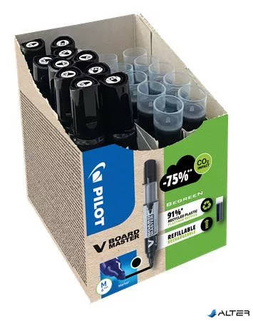 Táblamarker, 2,3 mm, kúpos, PILOT 'V-Board Master, Bonus Pack', fekete + betét