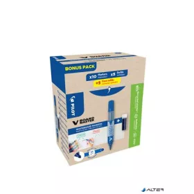   Táblamarker, 2,3 mm, kúpos, PILOT "V-Board Master, Bonus Pack", kék + betét
