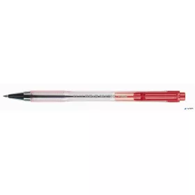   Golyóstoll, 0,27 mm, nyomógombos, átlátszó tolltest, PILOT "BP-S Matic", piros