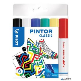   Dekormarker készlet, 1,4 mm, PILOT "Pintor M" 6 különböző klasszikus szín