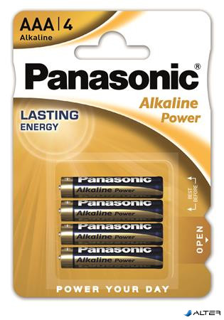 Elem, AAA mikro, 4 db, PANASONIC "Alkaline power"