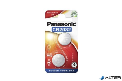 Gombelem, CR2032, 2 db, PANASONIC