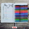 Zseléstoll, 0,35 mm, nyomógombos, PENTEL "EnerGelX BL107", világoskék