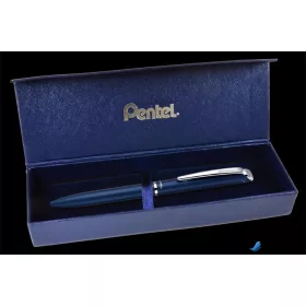   Zseléstoll, 0,35 mm, rotációs, diplomatakék tolltest, PENTEL 'EnerGel BL-2007' fekete, ajándék kék betéttel
