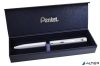 Rollertoll, 0,35 mm, rotációs, ezüst tolltest, PENTEL 'EnerGel BL-2007' kék