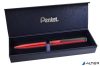 Rollertoll, 0,35 mm, rotációs, matt piros tolltest, PENTEL 'EnerGel BL-2507' kék