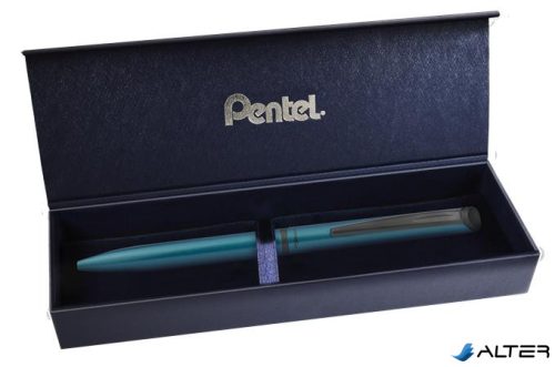 Rollertoll, 0,35 mm, rotációs, matt türkiz tolltest, PENTEL 'EnerGel BL-2507' kék