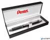 Zseléstoll, 0,35 mm, nyomógombos, fekete tolltest, PENTEL "EnerGel BL-407" fekete, ajándék kék tollbetéttel