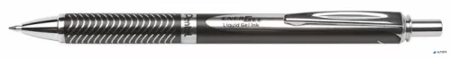 Zseléstoll, 0,35 mm, nyomógombos, fekete tolltest, PENTEL "EnerGel BL-407" fekete, ajándék kék tollbetéttel