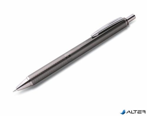 Zseléstoll, 0,35 mm, nyomógombos, antracit tolltest, PENTEL "EnerGel BL-407" kék