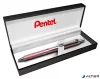 Zseléstoll, 0,35 mm, nyomógombos, rózsaszín tolltest, PENTEL "EnerGel BL-407" fekete, ajándék kék tollbetéttel
