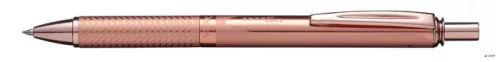 Zseléstoll, 0,35 mm, nyomógombos, rosegold tolltest, PENTEL "EnerGel BL-407" fekete, ajándék kék tollbetéttel