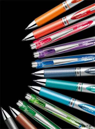 Zseléstoll, 035 mm, nyomógombos, PENTEL 'EnerGel BL77', korall