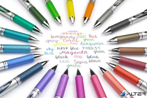 Zseléstoll, 035 mm, nyomógombos, PENTEL 'EnerGel BL77', türkíz