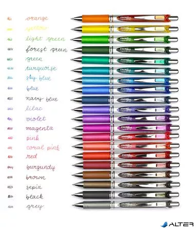 Zseléstoll, 035 mm, nyomógombos, PENTEL "EnerGel BL77", orgona