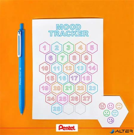 Golyóstoll, 0,35 mm, nyomógombos, PENTEL 'iZee', kék