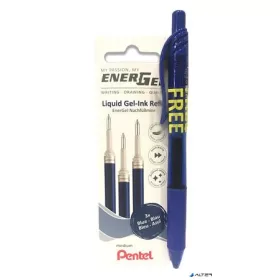   Zseléstollbetét csomag, 0,35 mm, PENTEL'EnerGel LR7', ajándék zseléstollal, kék