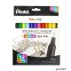 Tűfilc készlet, 0,4 mm, PENTEL "Pointliner", 12 különböző szín