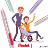 Radírstift, tolóbetétes, PENTEL "ZE11-A", piros klip