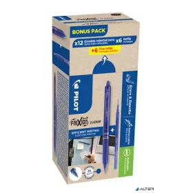   Rollertoll, 0,35 mm, törölhető, nyomógombos, PILOT "Frixion Clicker, Bonus Pack", kék + betét