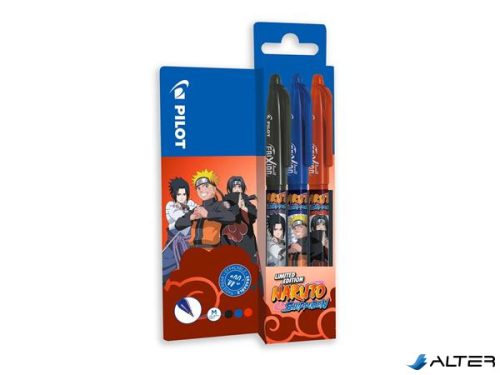 Rollertoll készlet, 0,35 mm, törölhető, kupakos, PILOT "Frixion Ball Naruto", 3 különböző szín