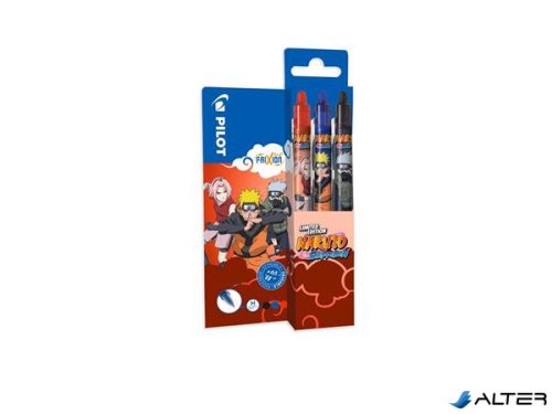 Rollertoll készlet, 0,35 mm, törölhető, nyomógombos, PILOT "Frixion Clicker Naruto", 3 különböző szín