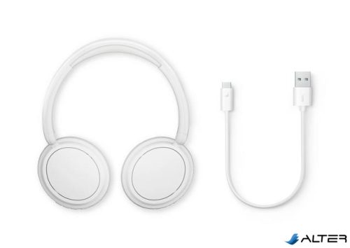 Fejhallgató, vezeték nélküli, Bluetooth 5.3, PHILIPS 'TAH5209', fehér