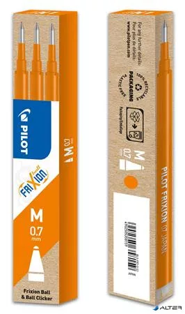 Rollertoll betét, 0,35 mm, törölhető, PILOT "Frixion Ball/Clicker", narancssárga