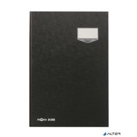 Aláírókönyv, A4, 20 rekeszes, karton, PAGNA, fekete