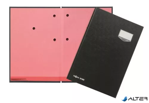 Aláírókönyv, A4, 20 rekeszes, karton, PAGNA, fekete