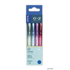   Zseléstoll készlet, 0,32 mm, nyomógombos, PILOT "G-2 Bubble", kék, 4 különböző minta