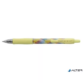   Zseléstoll, 0,32 mm, nyomógombos, sárga tolltest, PILOT "G-2 Flow", kék