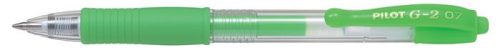 Zseléstoll, 0,37 mm, nyomógombos, PILOT 'G-2 Neon', zöld