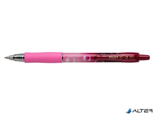Zseléstoll, 0,32 mm, nyomógombos, PILOT "G-2 Pink Bubble", kék